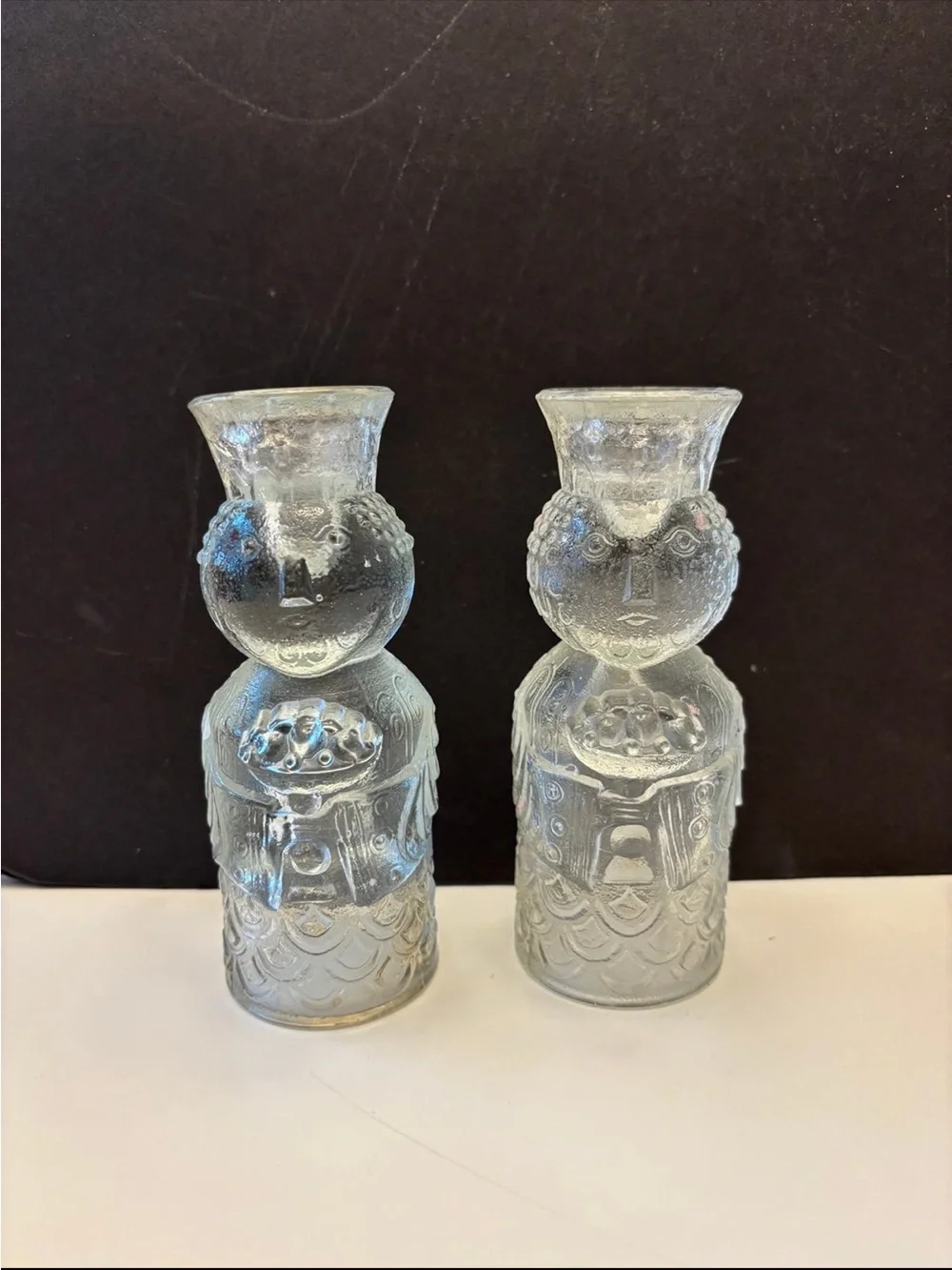2 Vintage Bjørn Wiinblad Rosenthal Glass Three Wise Men candle holders
